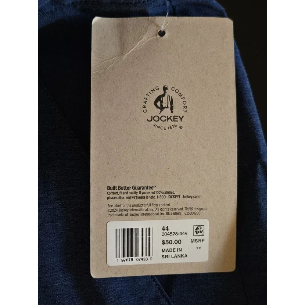 Jockey Mens Shorts 44x9 Blue New‎ With Tags